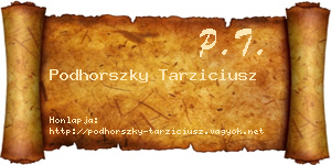 Podhorszky Tarziciusz névjegykártya
